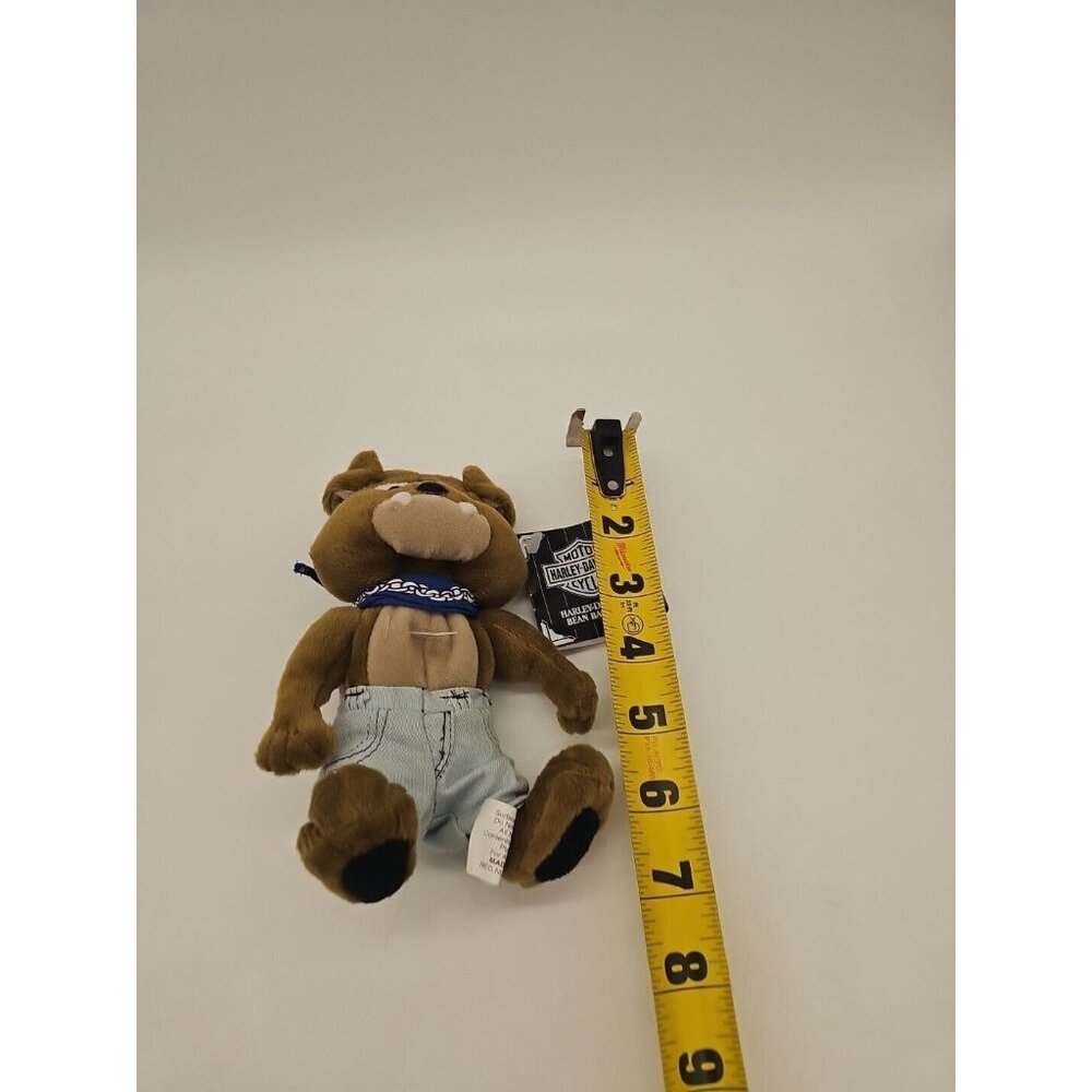 Harley Davidson Motorcycle Plush Stuffed Animal‎ tag bean bag Bulldog puppy dog - Picture 2 of 5
